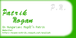 patrik mogan business card